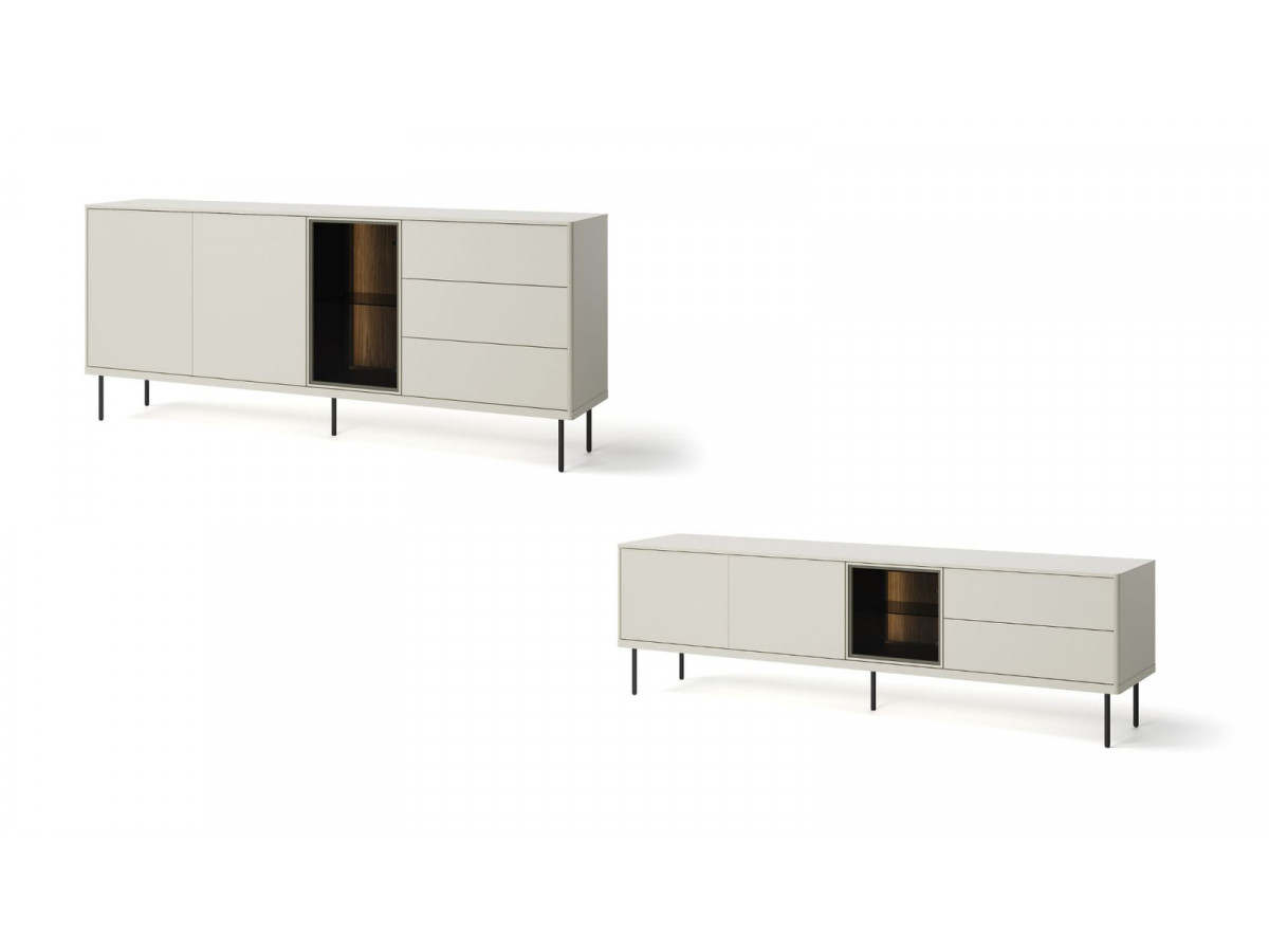 Ensemble ESPERA avec buffet 194 cm + meuble TV 194 cm avec LEDS