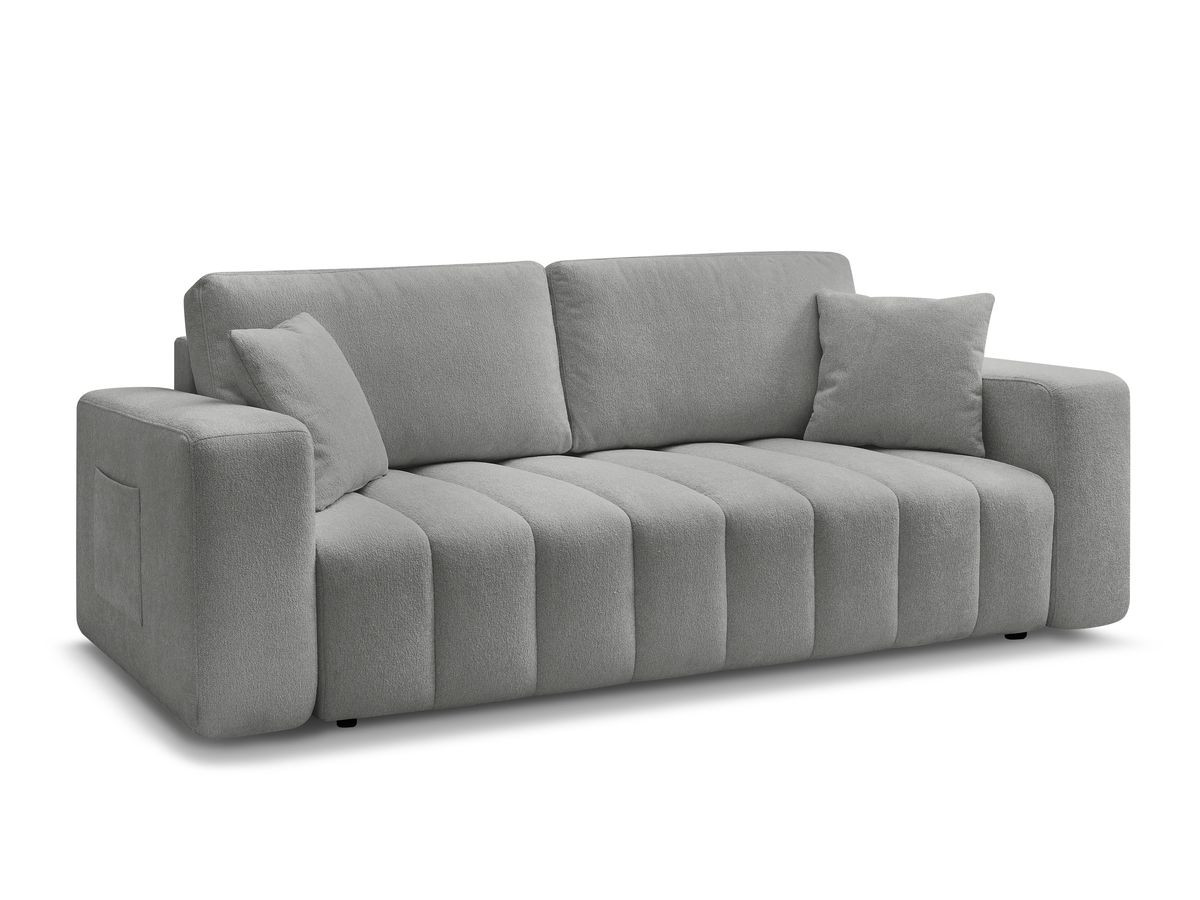 canapé droit convertible 4 places maxence tissu chiné de couleur gris