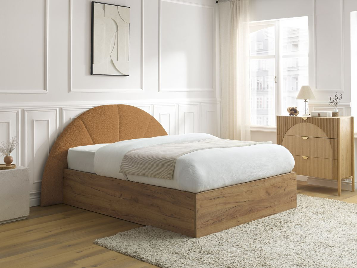 Lit coffre DORIAN bouclette jaune — vue 4