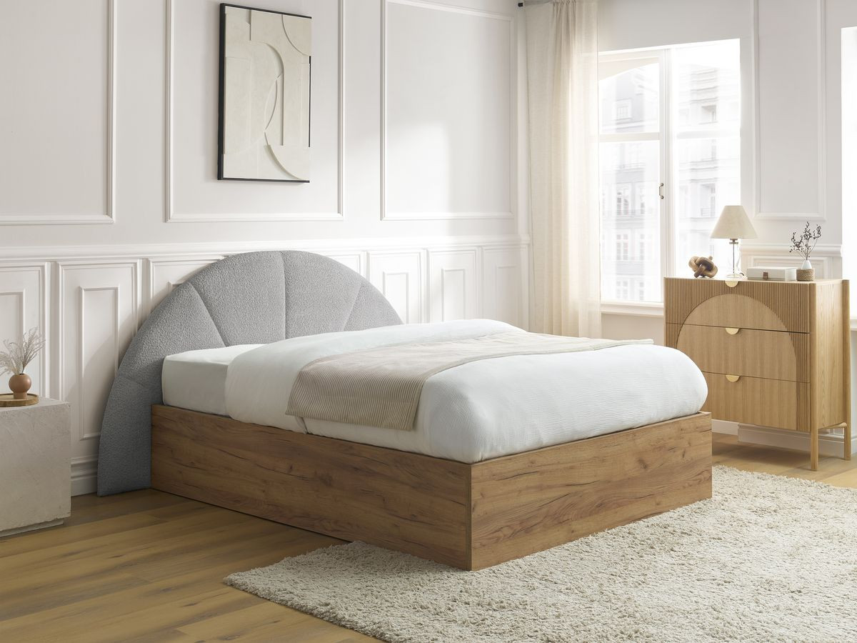 Lit coffre DORIAN bouclette gris — vue 4