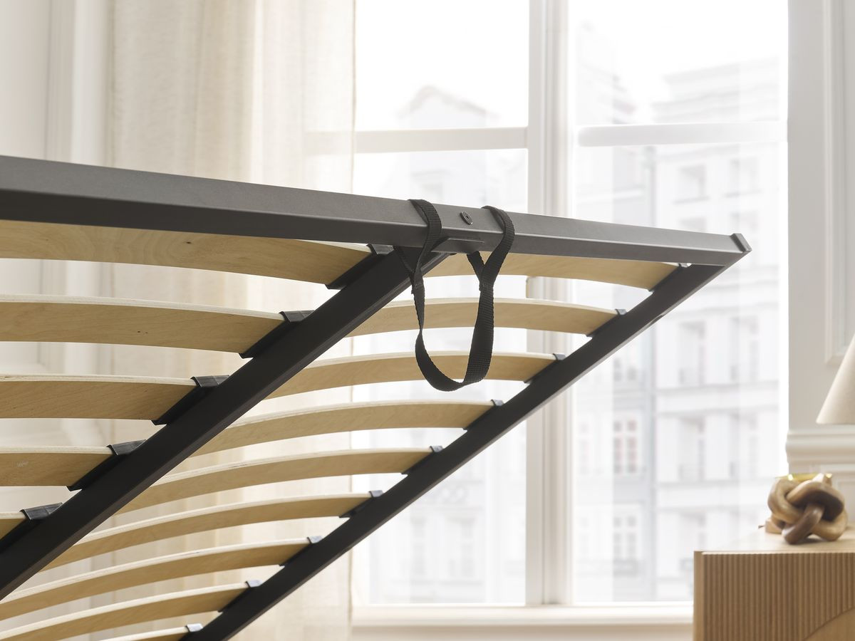 Lit coffre DORIAN tissu bouclette
