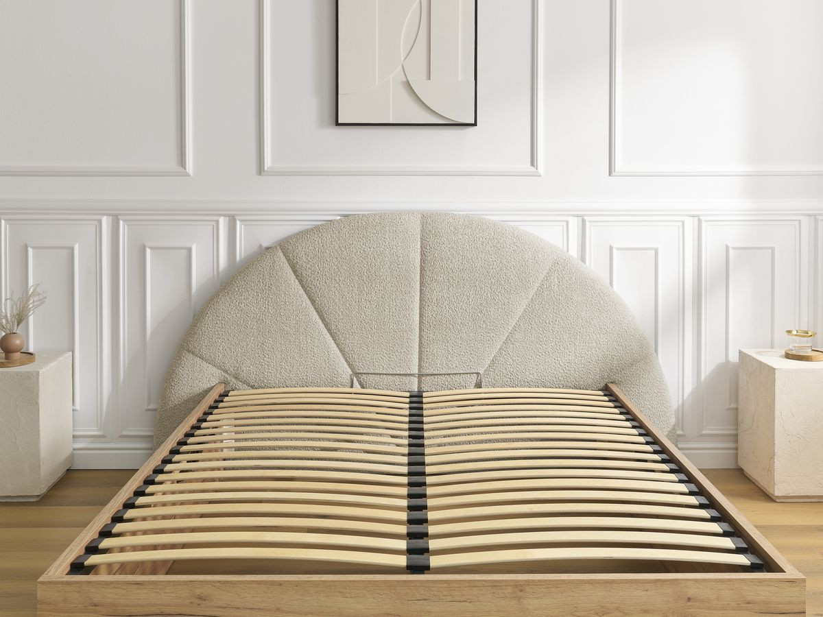 Lit coffre DORIAN bouclette beige — vue 5