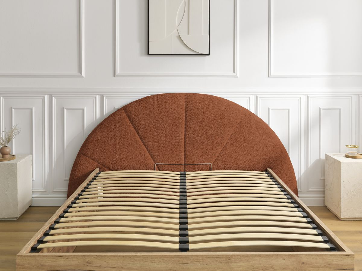 Lit coffre DORIAN bouclette terracotta — vue 5