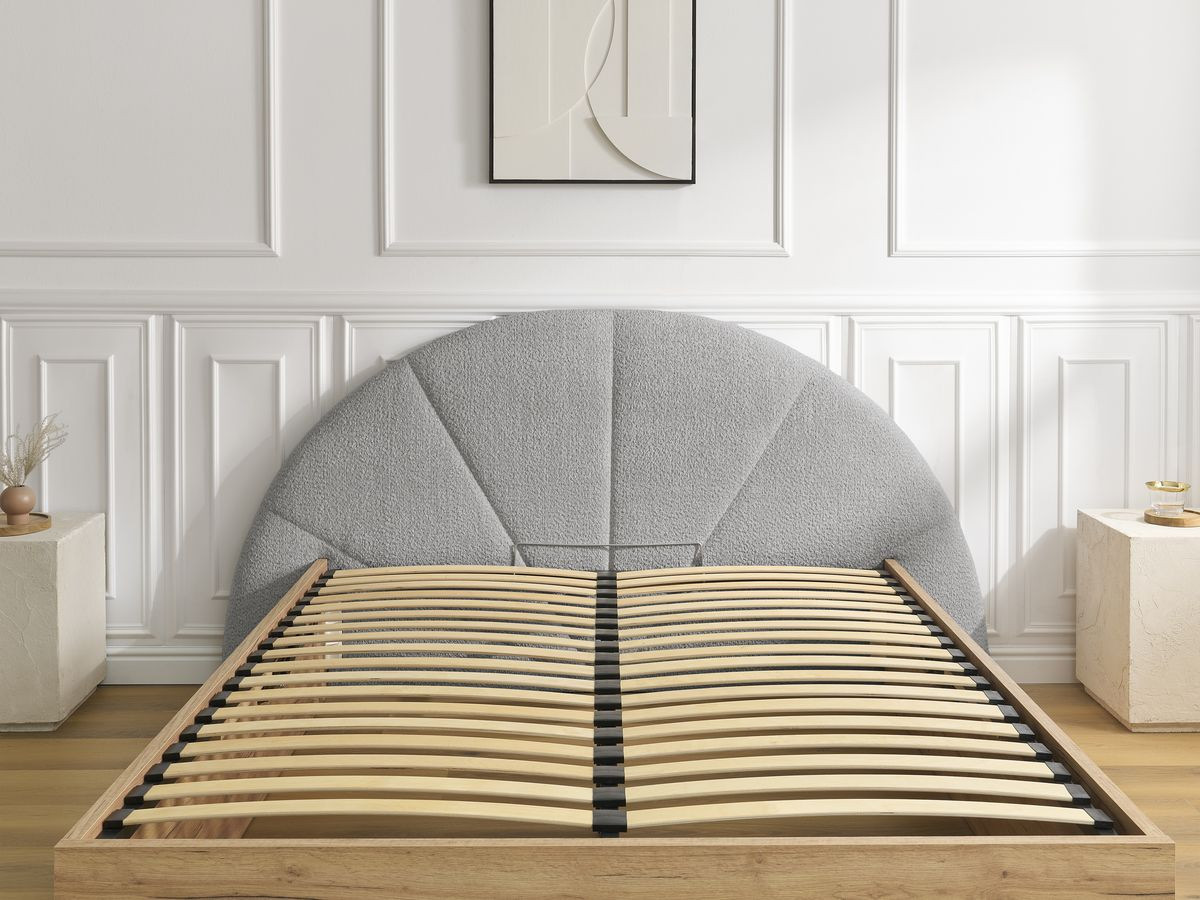 Lit coffre DORIAN bouclette gris — vue 5