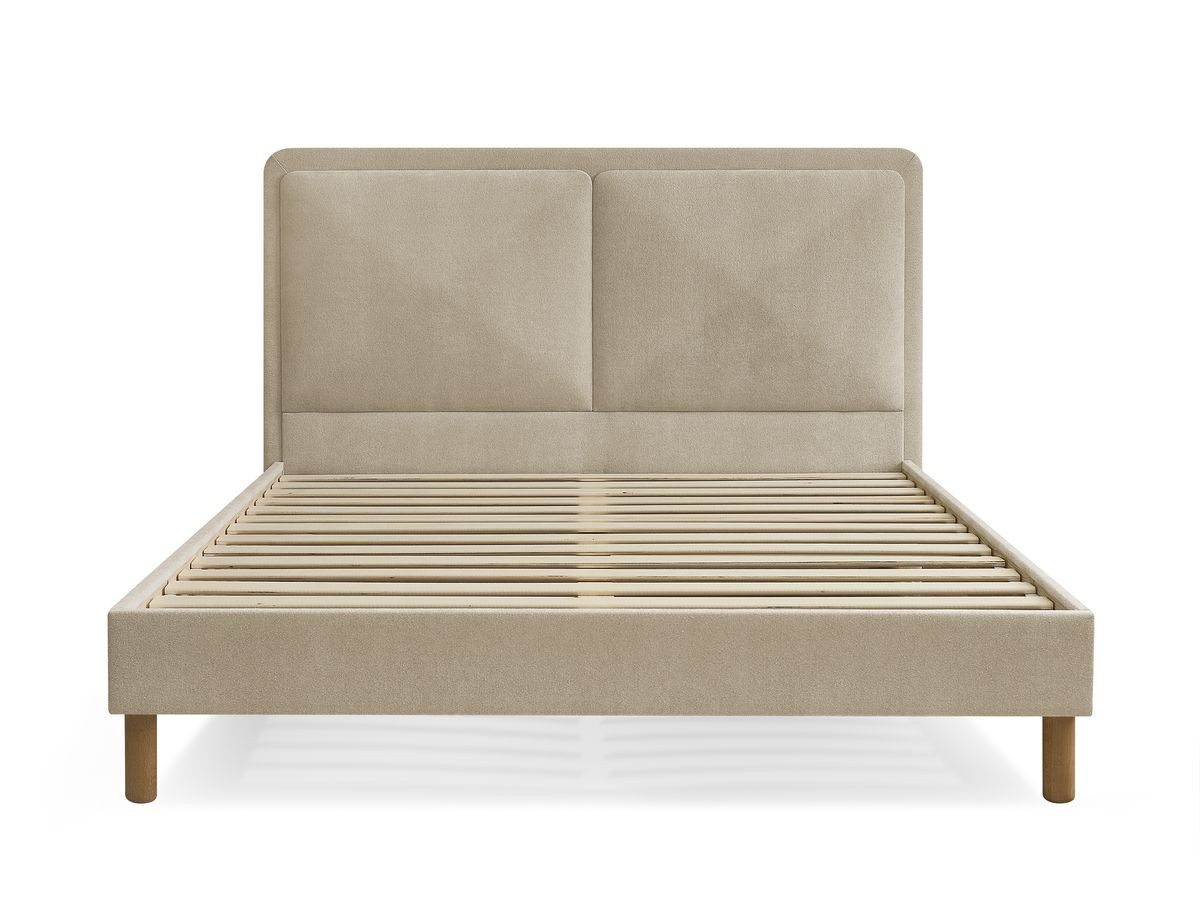 MARA bed in structuurstof met massieve lattenbodem