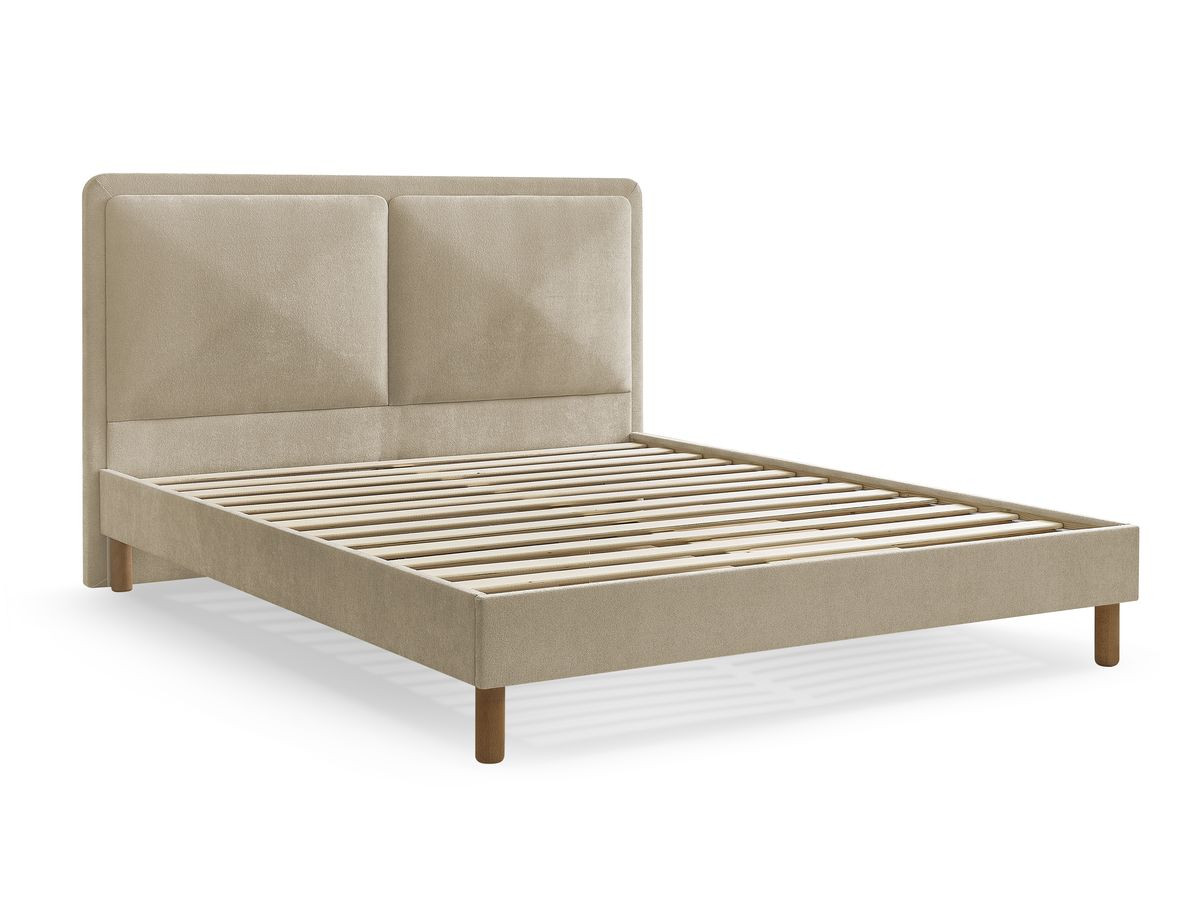 MARA bed in structuurstof met massieve lattenbodem