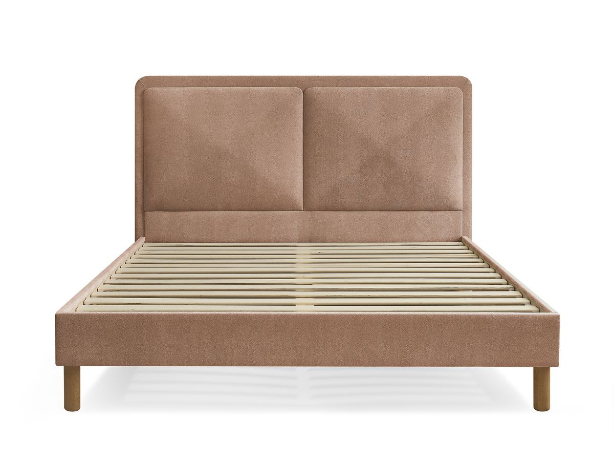 MARA bed in structuurstof met massieve lattenbodem