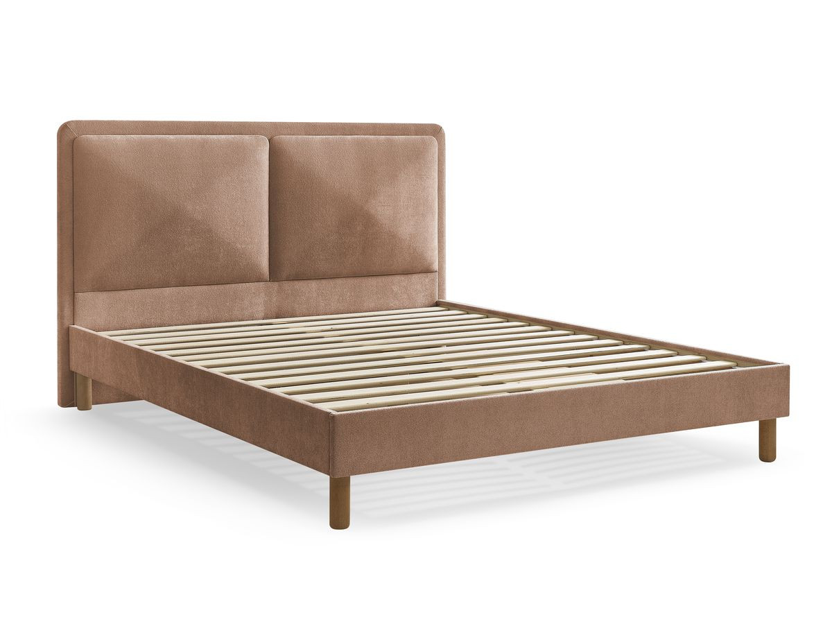 MARA bed in structuurstof met massieve lattenbodem