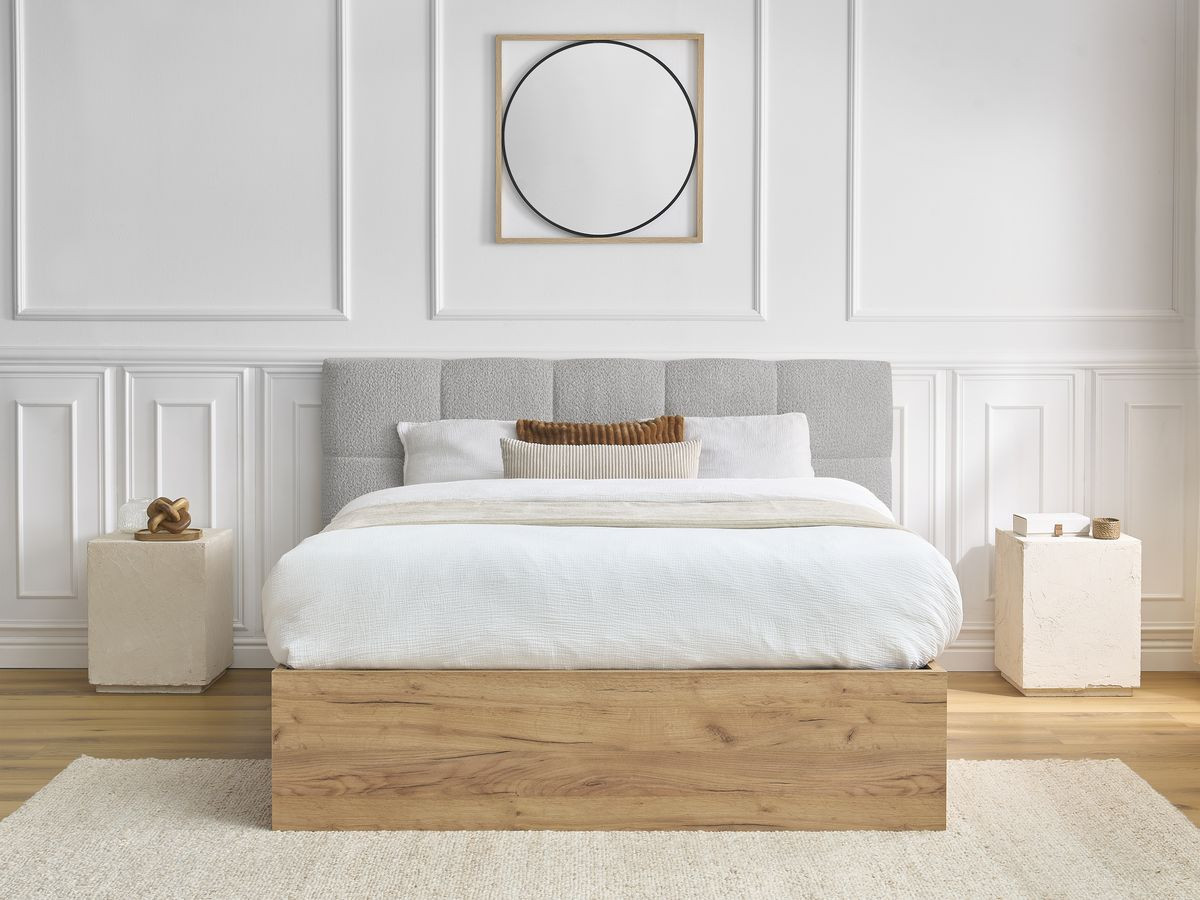 Lit coffre KUMO bouclette gris — vue 5