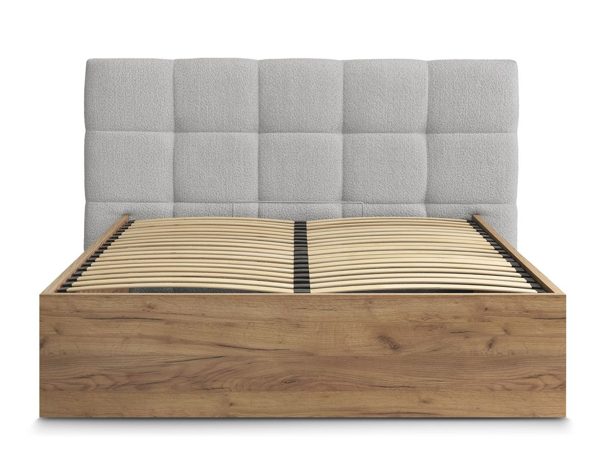 Lit coffre KUMO tissu bouclette