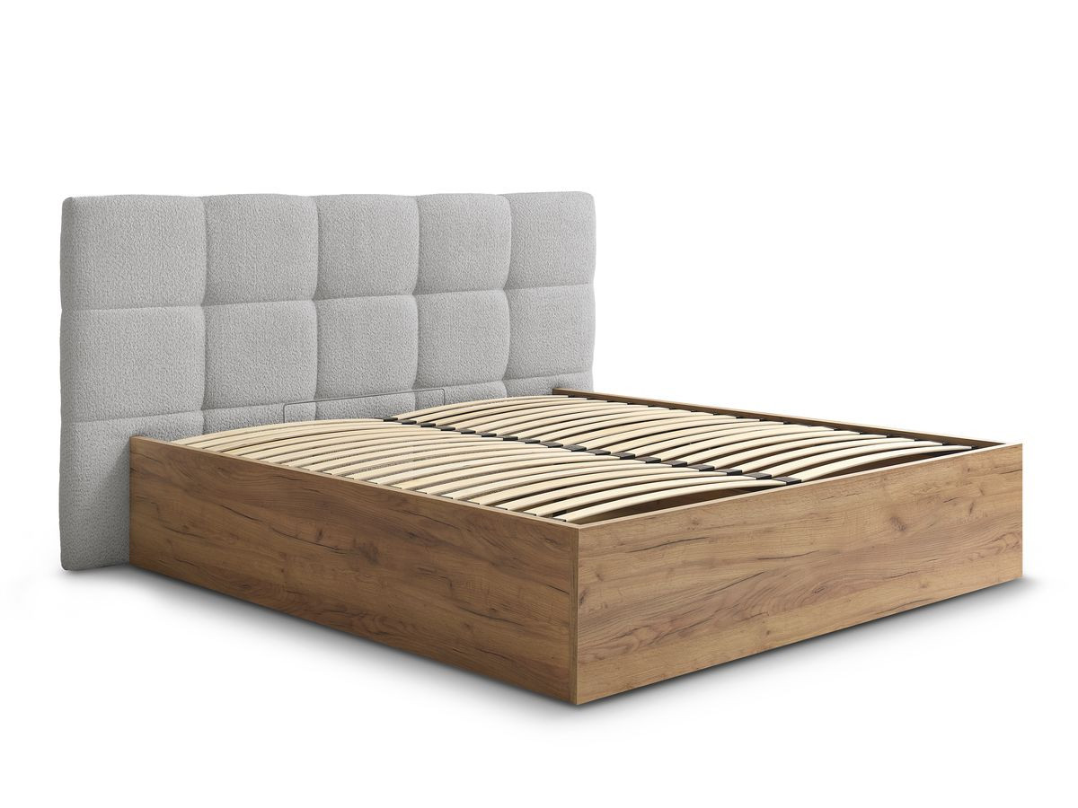 Lit coffre KUMO tissu bouclette