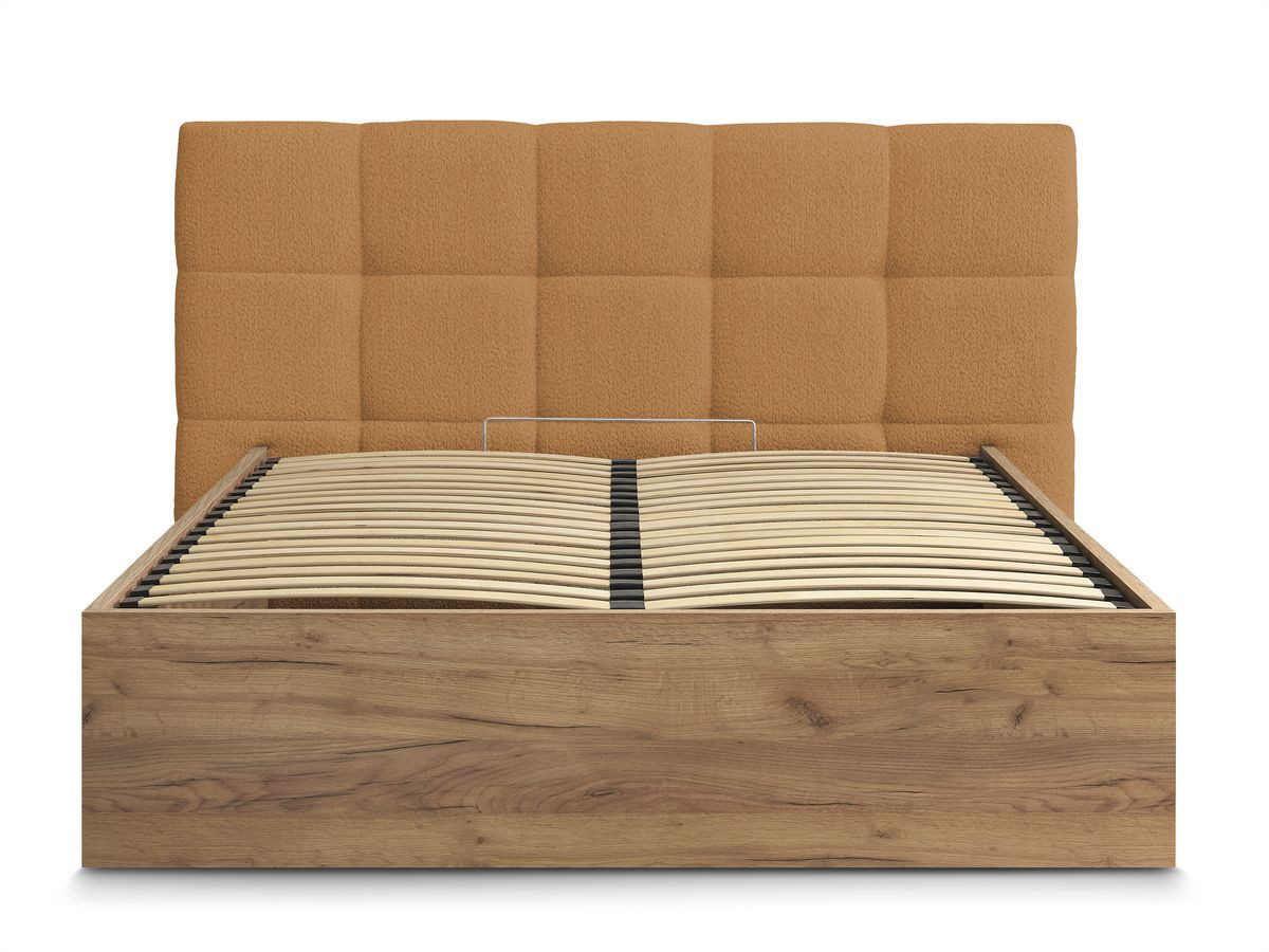 Lit coffre KUMO tissu bouclette