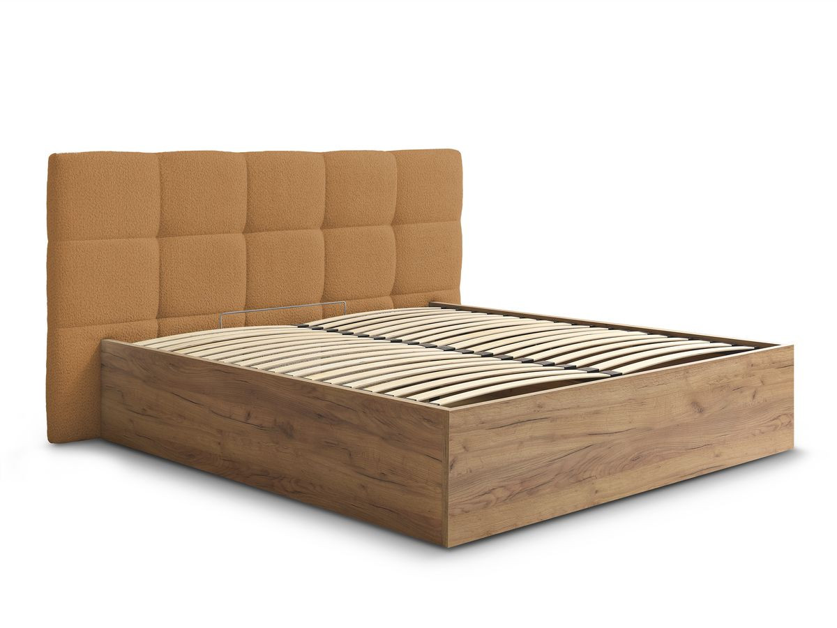 Lit coffre KUMO tissu bouclette