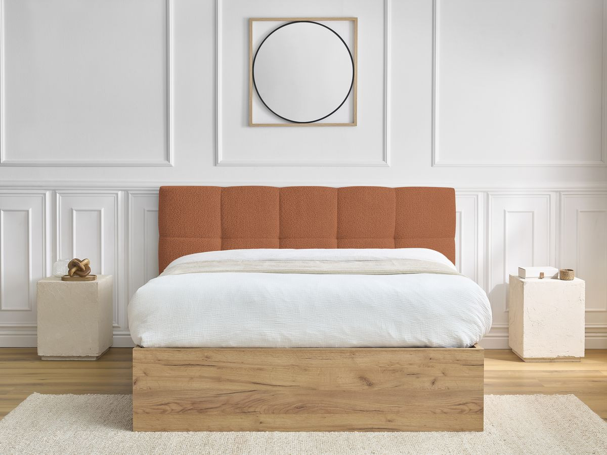 Lit coffre KUMO bouclette terracotta — vue 6