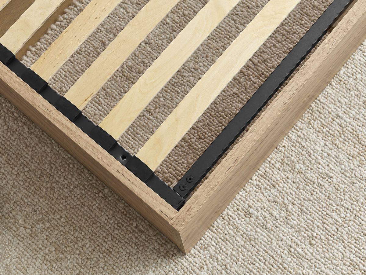 Lit coffre KUMO tissu lisse