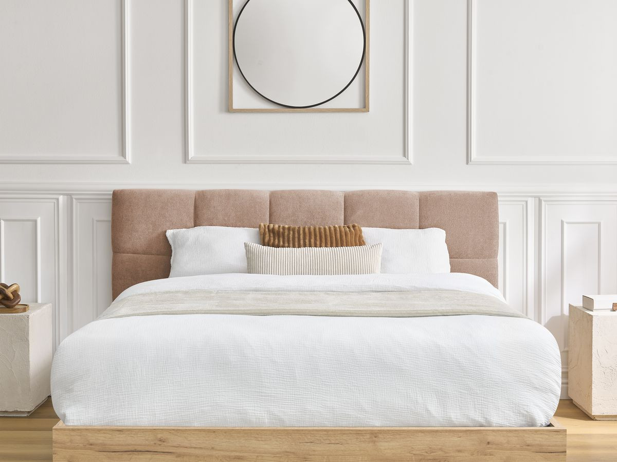 Lit coffre KUMO tissu lisse