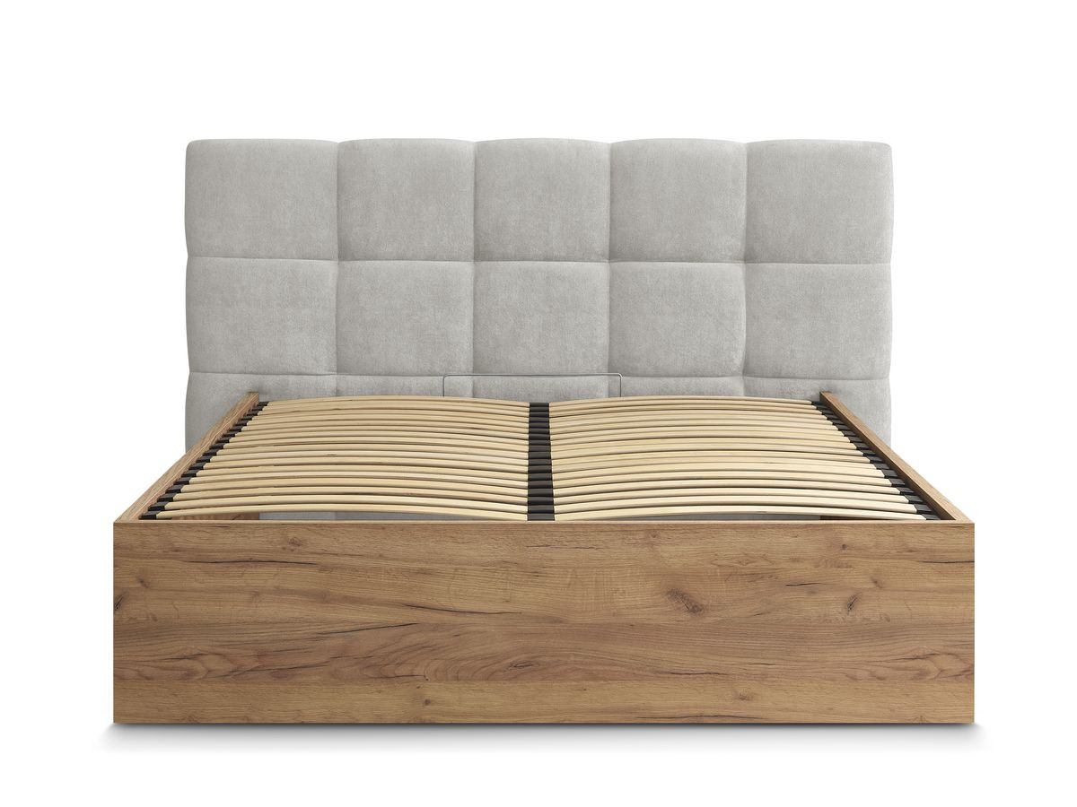 Lit coffre KUMO tissu lisse