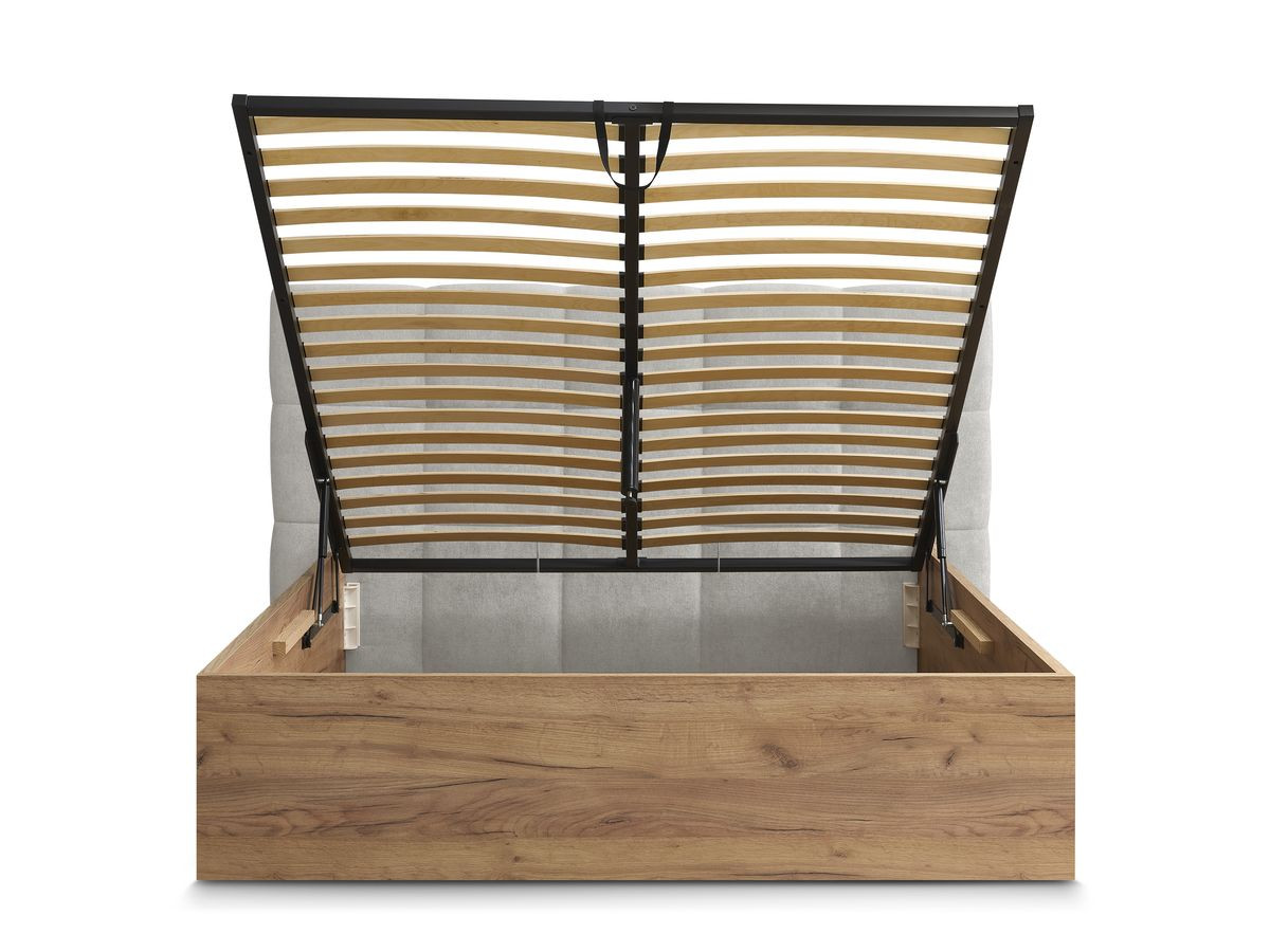 Lit coffre KUMO tissu lisse