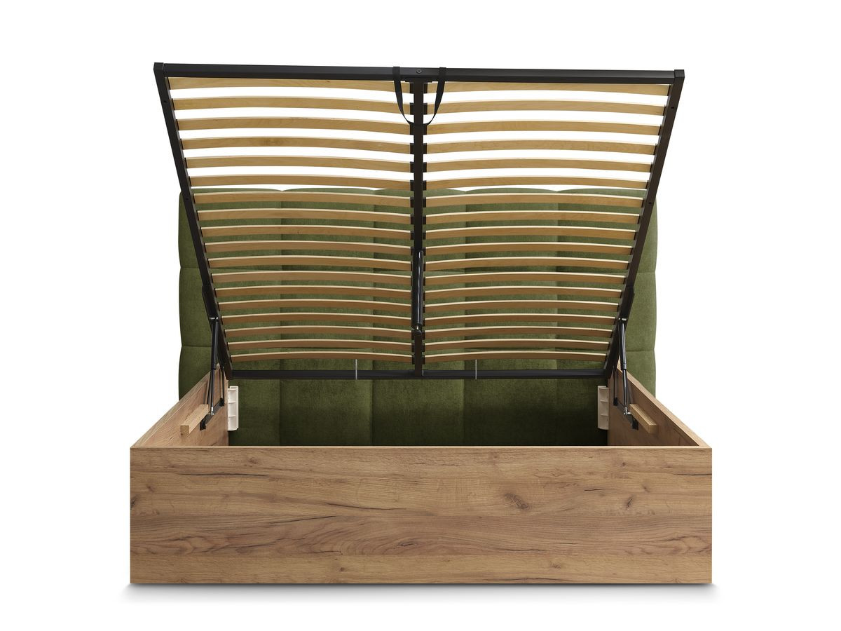 Lit coffre KUMO tissu lisse