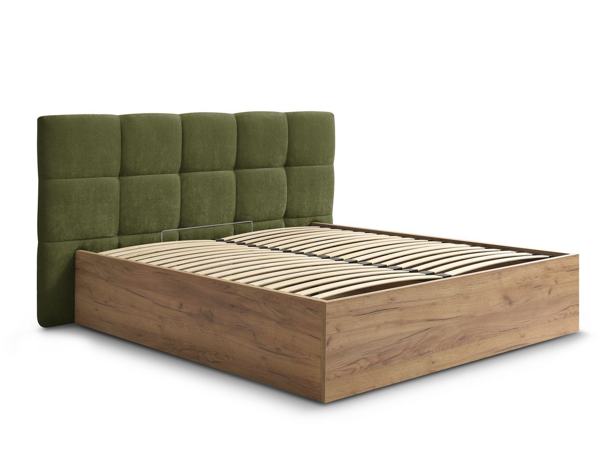 Lit coffre KUMO tissu lisse