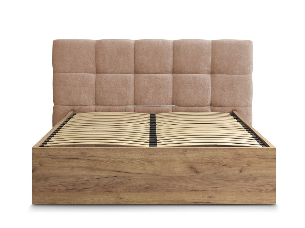 Lit coffre KUMO tissu lisse