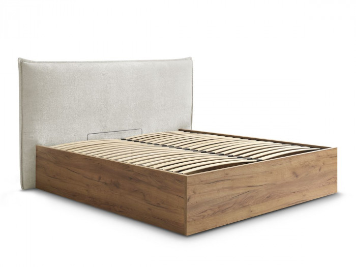 Lit coffre CHARLIE tissu cotelet