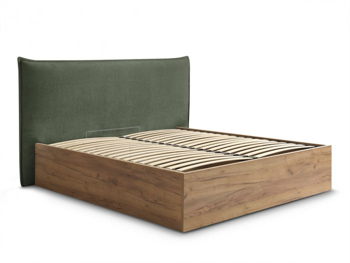 Lit coffre CHARLIE tissu cotelet