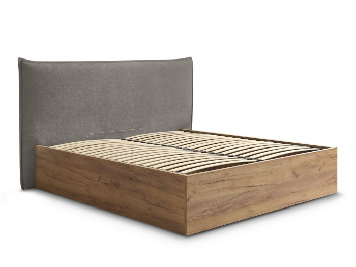 Lit coffre CHARLIE tissu cotelet