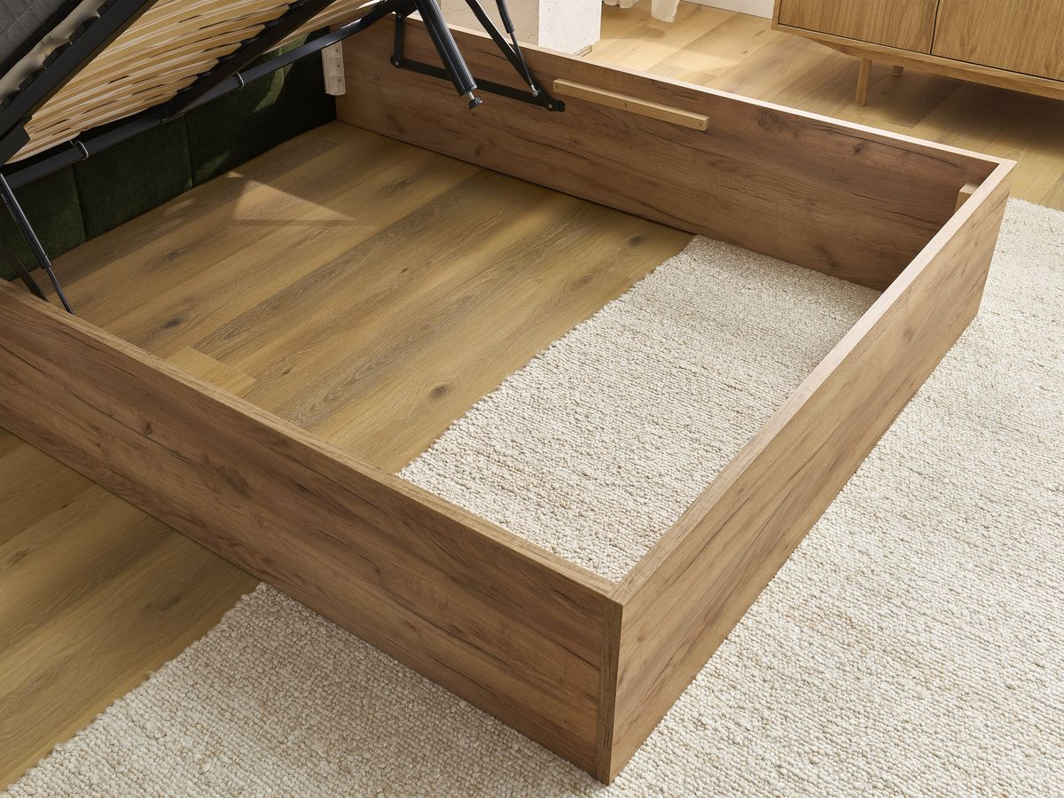 Lit coffre KUMO tissu lisse