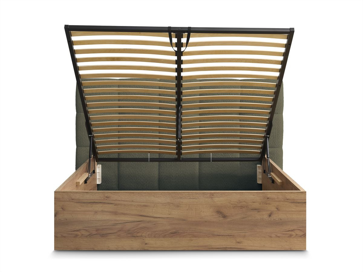 Lit coffre KUMO tissu bouclette