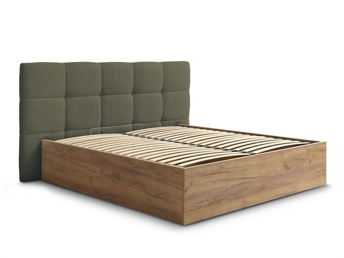 Lit coffre KUMO tissu bouclette
