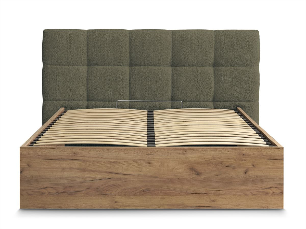 Lit coffre KUMO tissu bouclette