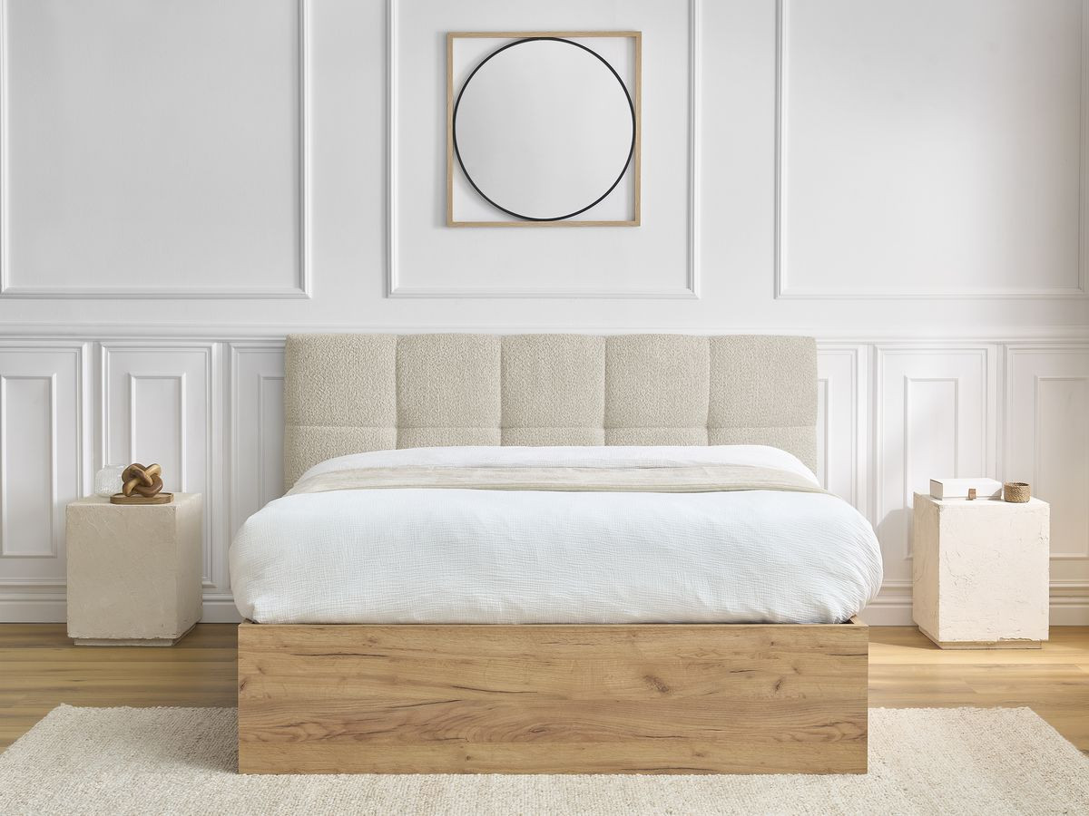 Lit coffre KUMO bouclette beige — vue 6