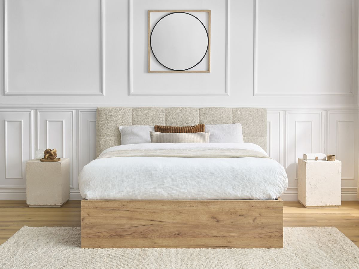 Lit coffre KUMO bouclette beige — vue 5