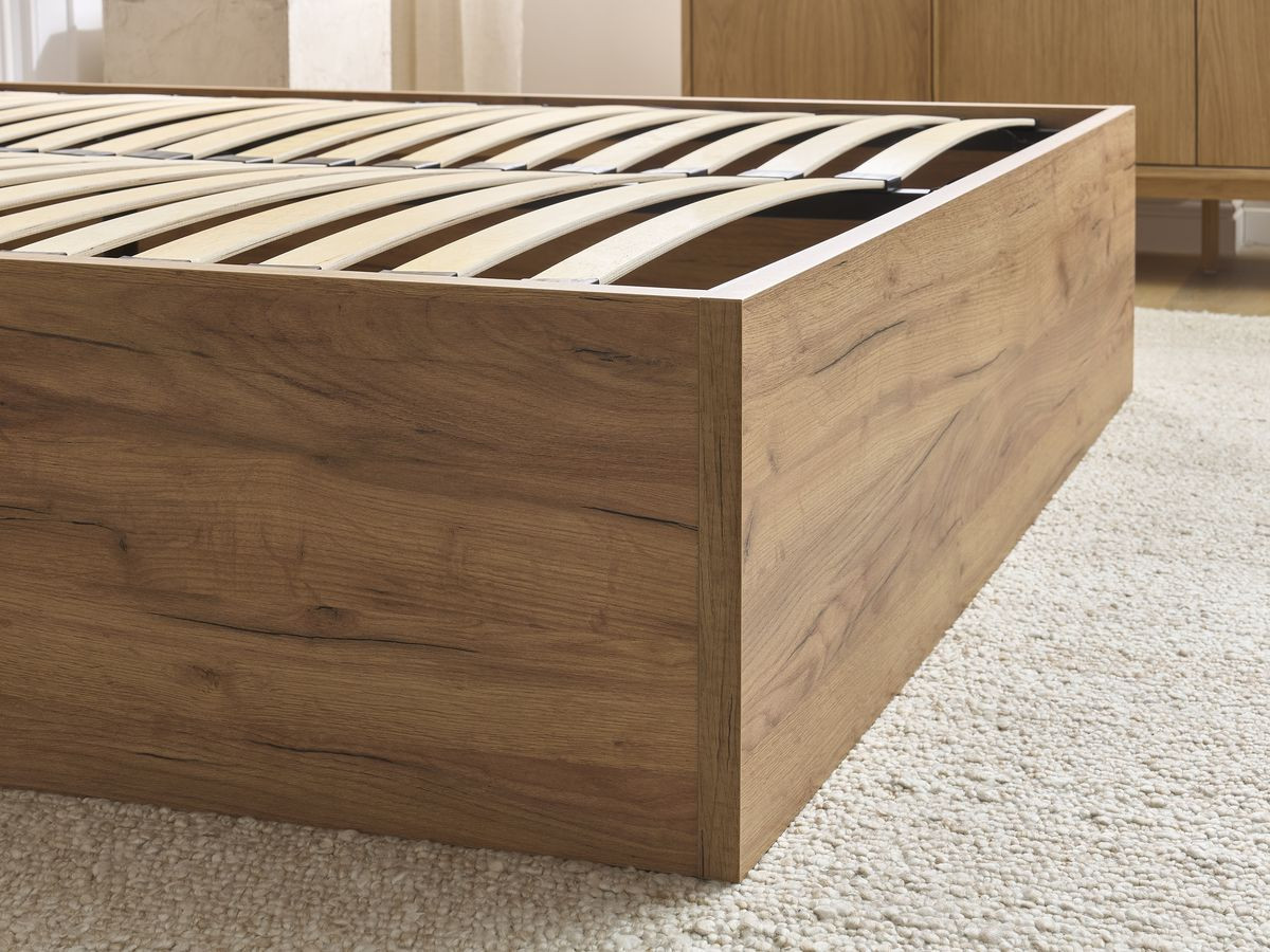 Lit coffre KUMO tissu bouclette