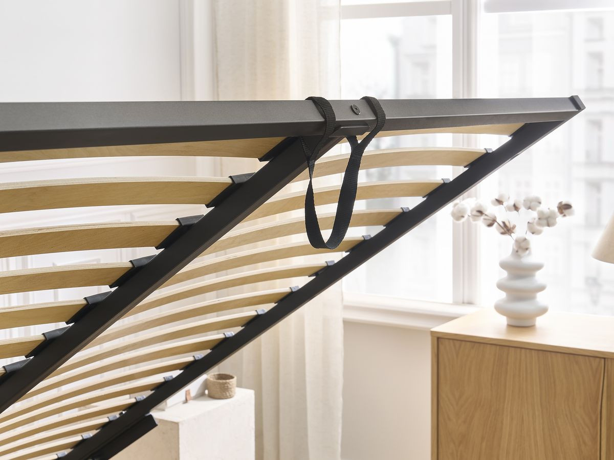 Lit coffre KUMO tissu bouclette