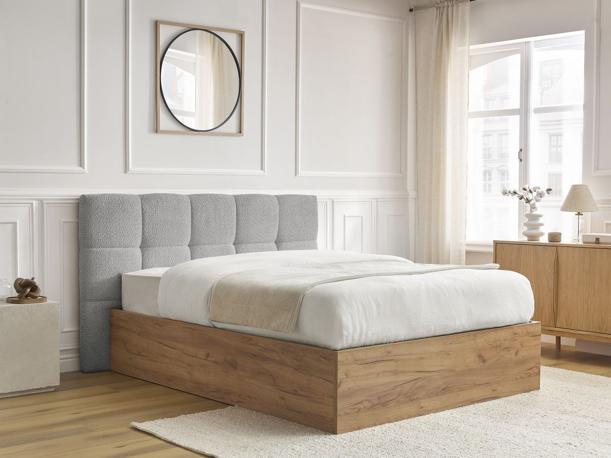 Lit coffre KUMO bouclette gris — vue 4