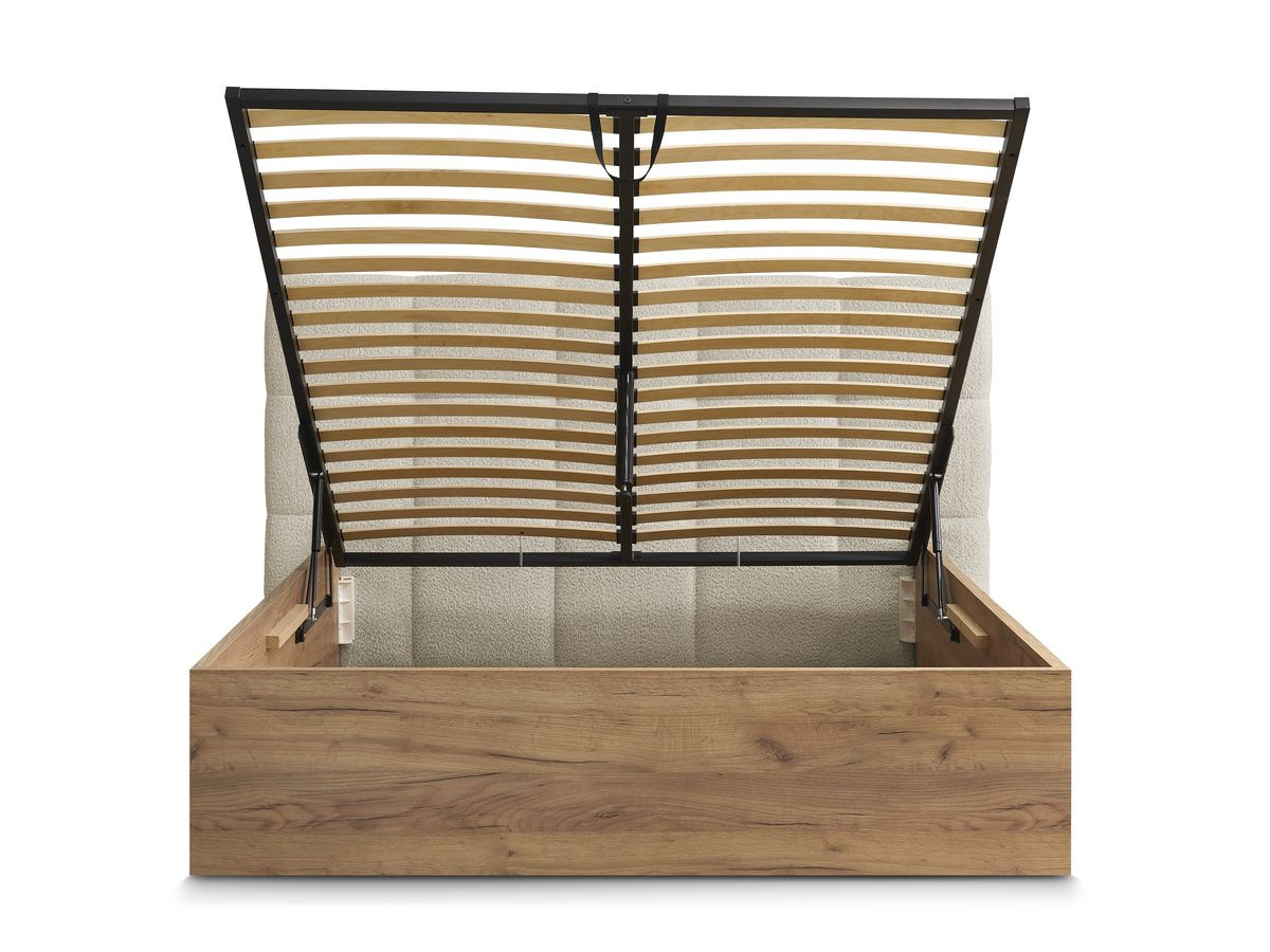 Lit coffre KUMO tissu bouclette