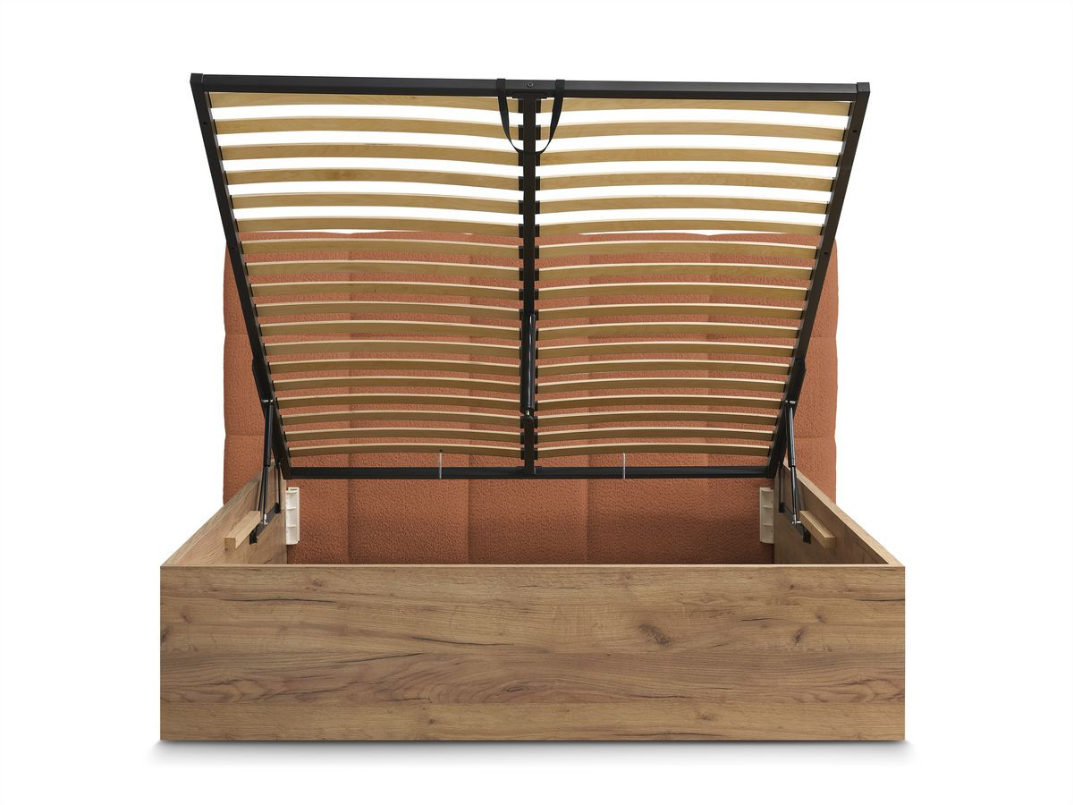 Lit coffre KUMO tissu bouclette