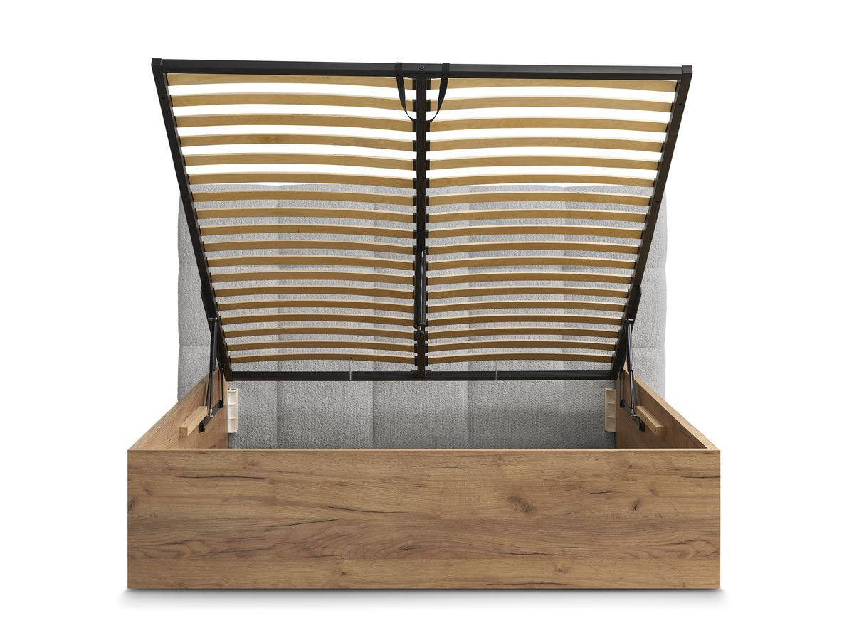 Lit coffre KUMO tissu bouclette