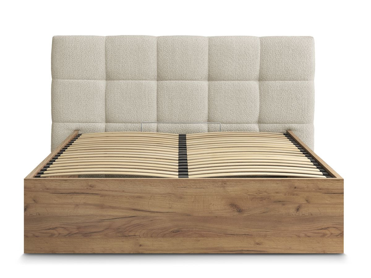Lit coffre KUMO tissu bouclette