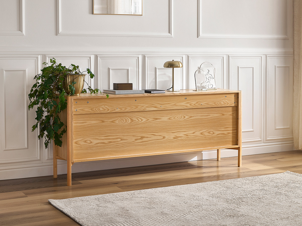 LOLA 4-deurs dressoir 178 cm afgerond patroon en massief essenfineer