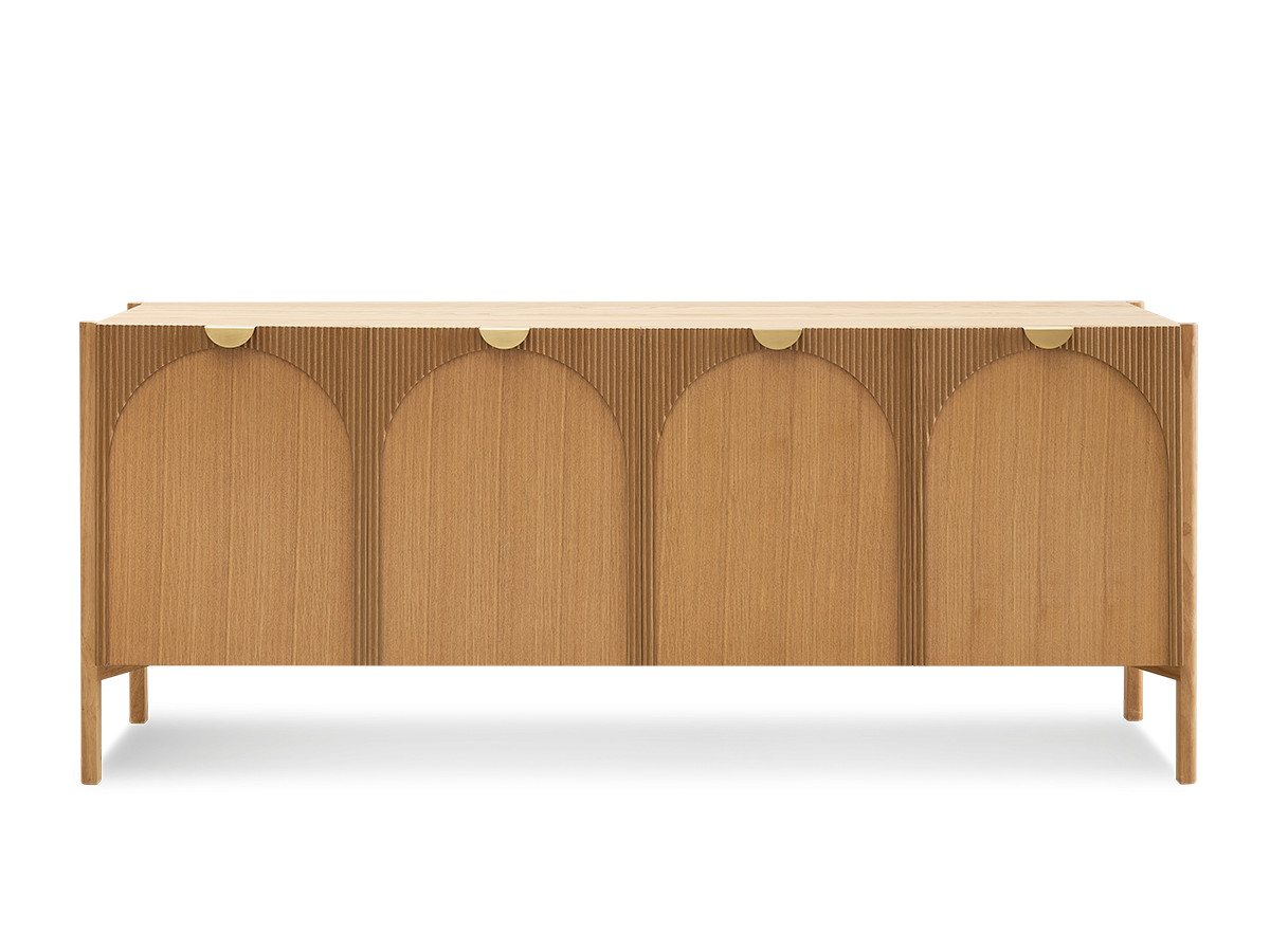 LOLA 4-deurs dressoir 178 cm afgerond patroon en massief essenfineer