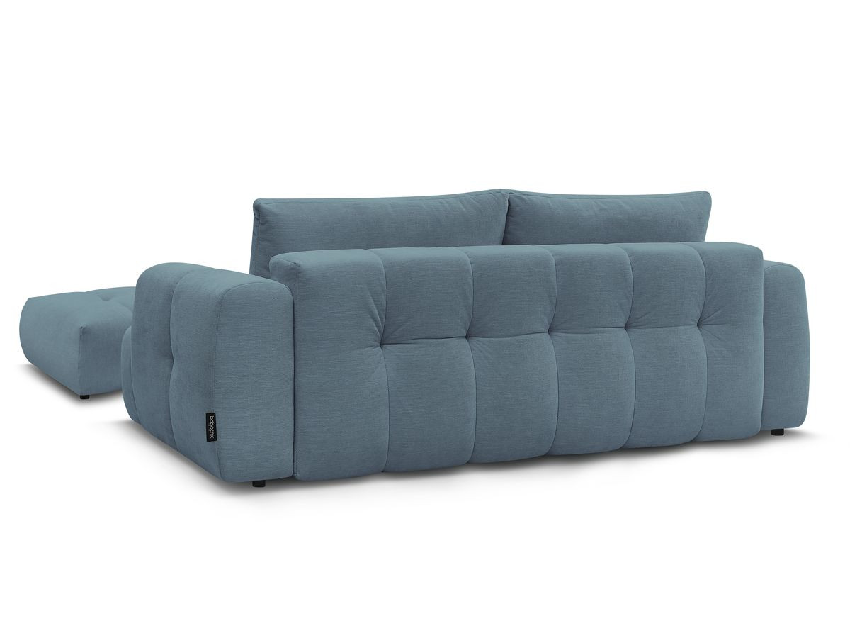 Canapé droit convertible 3 places FUJI  tissu lisse avec pouf