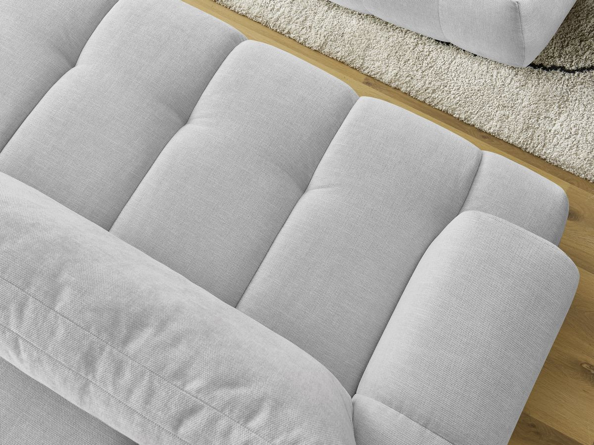Canapé d'angle fixe EVEREST tissu chiné - Orange - Angle droit - 10 coussins