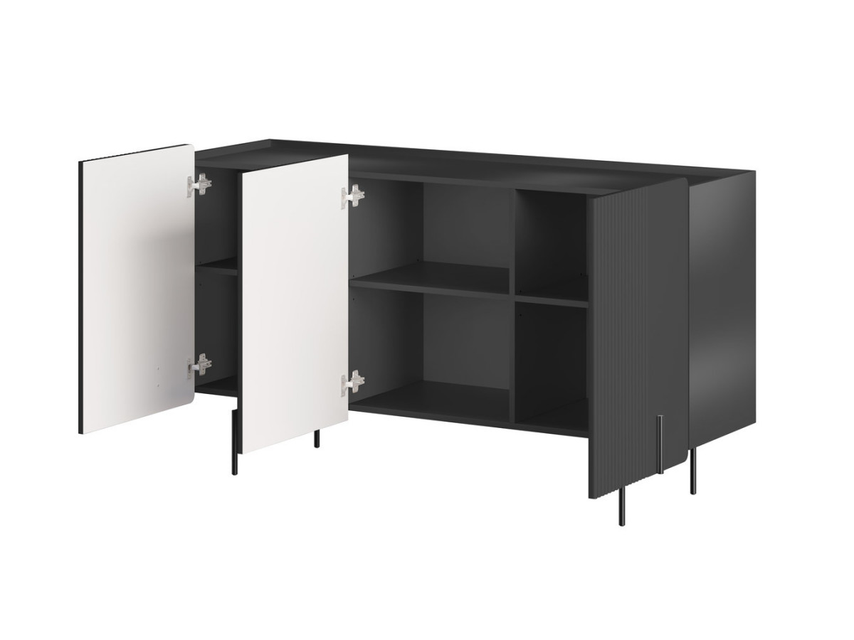 MATHILDE 3-deurs dressoir 150 cm zwarte poten