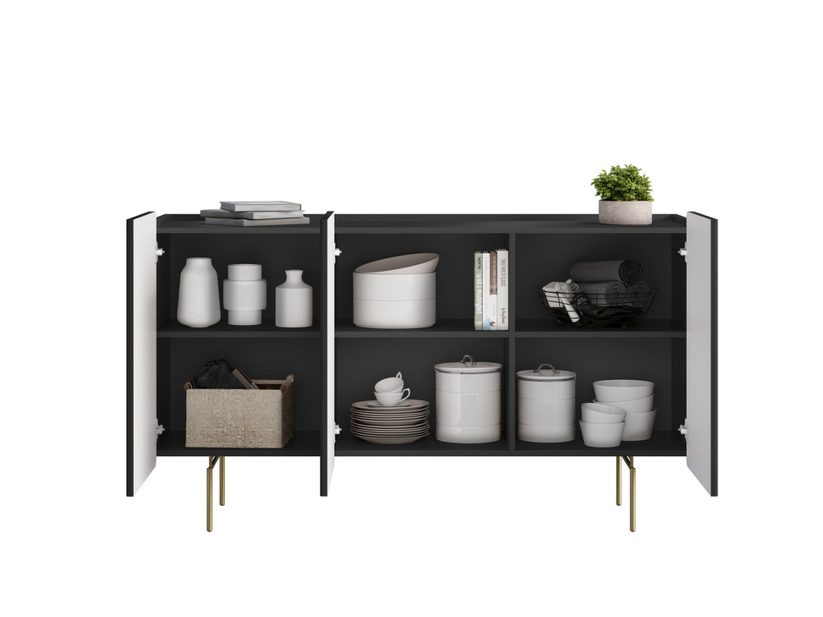 MATHILDE 3-deurs dressoir 150 cm gouden poten