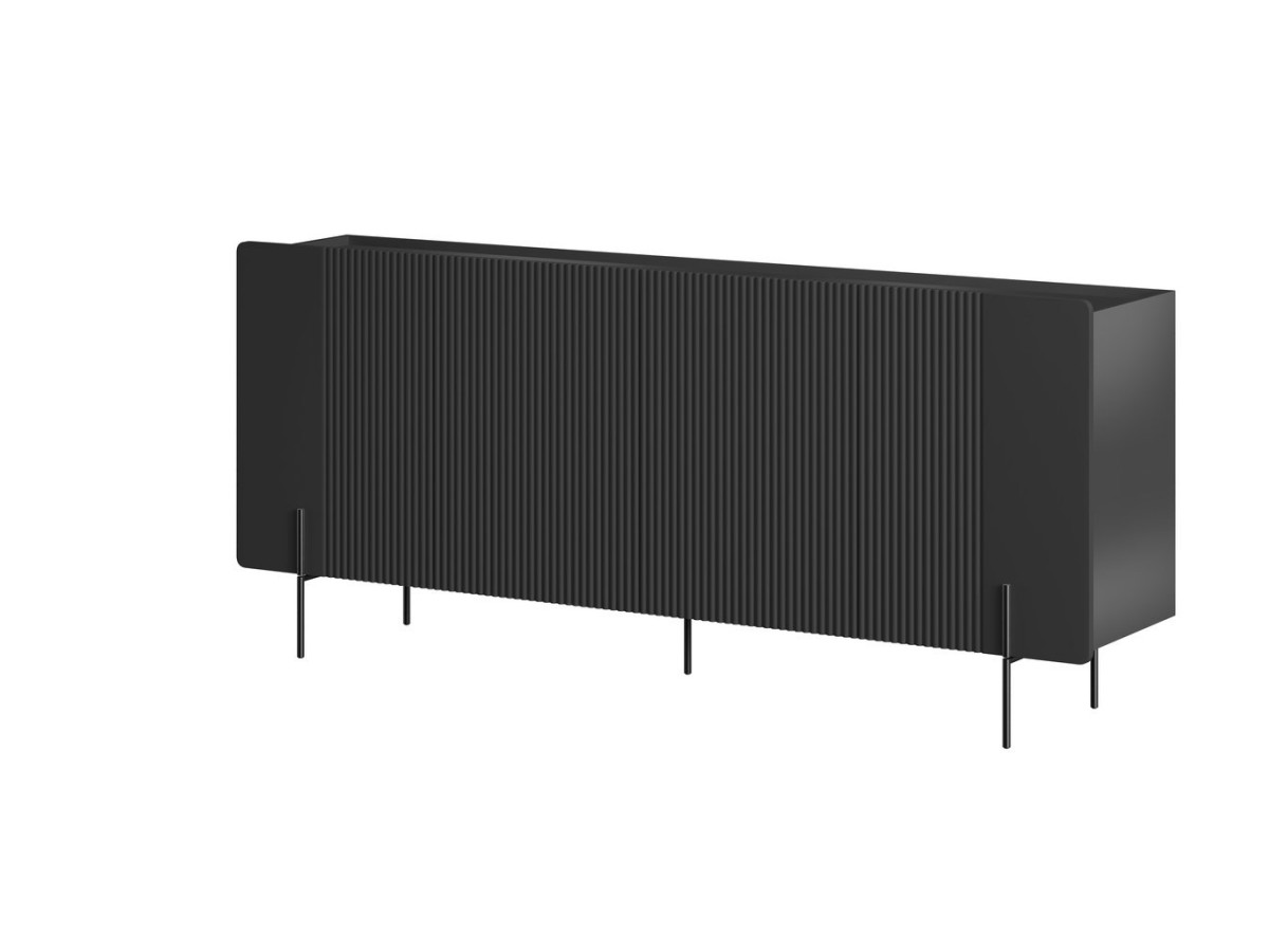 Buffet 4 portes 200 cm MATHILDE pieds noir — vue 3