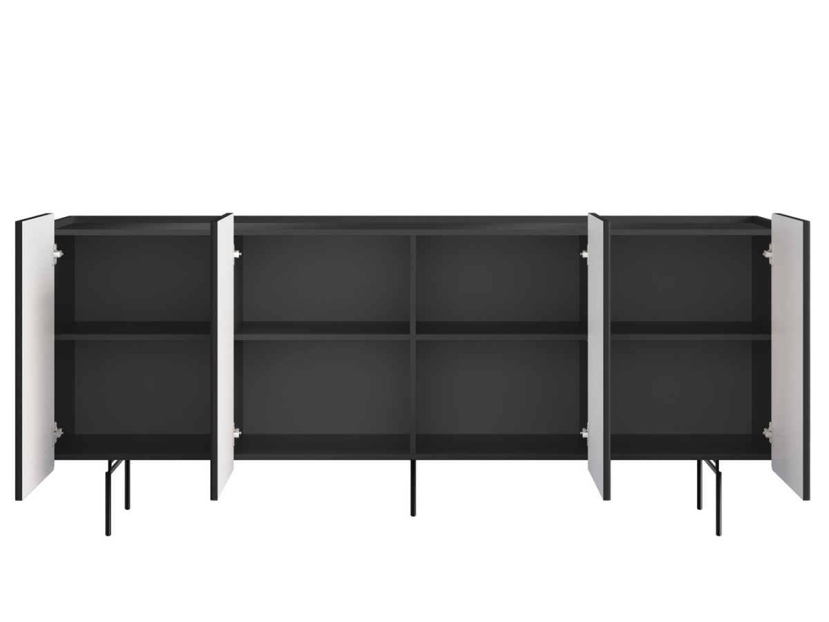 MATHILDE 4-deurs dressoir 200 cm zwarte poten