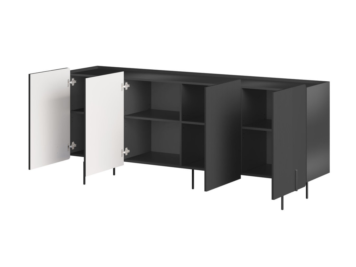 MATHILDE 4-deurs dressoir 200 cm zwarte poten